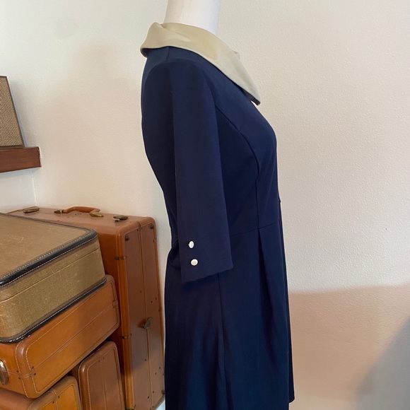 Miss Patina Vintage Style Parisian Port Peter Pan Collar Dress Navy Modcloth - Picture 4 of 8